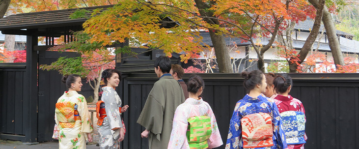 A Stroll in the Samurai Residence District in Kimono